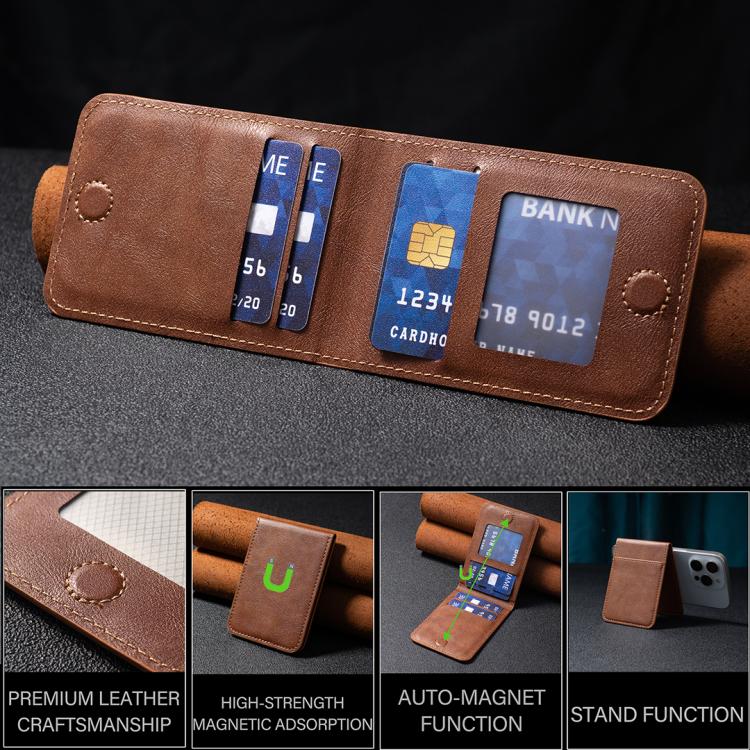 BFK26 Solid Color Magnetic Card Bag Mobile Phone Back Sticker