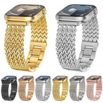 xDfind Herringbone Braided Stainless Steel Watch Band, For Apple Watch 42 / 44 / 45 / 46 / 49mm, For Apple Watch 38 / 40 / 41 / S10 42mm