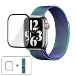 Milanese Stainless Steel Watch Band with 3D Curved Film, For Apple Watch Series 40mm, For Apple Watch Ultra 2 / 1 49mm, For Apple Watch Series 45mm