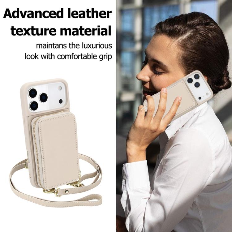 Crossbody Zipper RFID Card Bag Phone Case, For iPhone 17 Pro Max, For iPhone 17 Pro, For iPhone Air, For iPhone 15 Pro Max, For iPhone 15 Pro, For iPhone 15 Plus / 14 Plus
