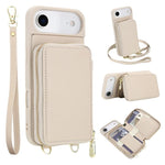 Crossbody Zipper RFID Card Bag Phone Case, For iPhone 17 Pro Max, For iPhone 17 Pro, For iPhone Air, For iPhone 15 Pro Max, For iPhone 15 Pro, For iPhone 15 Plus / 14 Plus