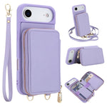 Crossbody Zipper RFID Card Bag Phone Case, For iPhone 17 Pro Max, For iPhone 17 Pro, For iPhone Air, For iPhone 15 Pro Max, For iPhone 15 Pro, For iPhone 15 Plus / 14 Plus