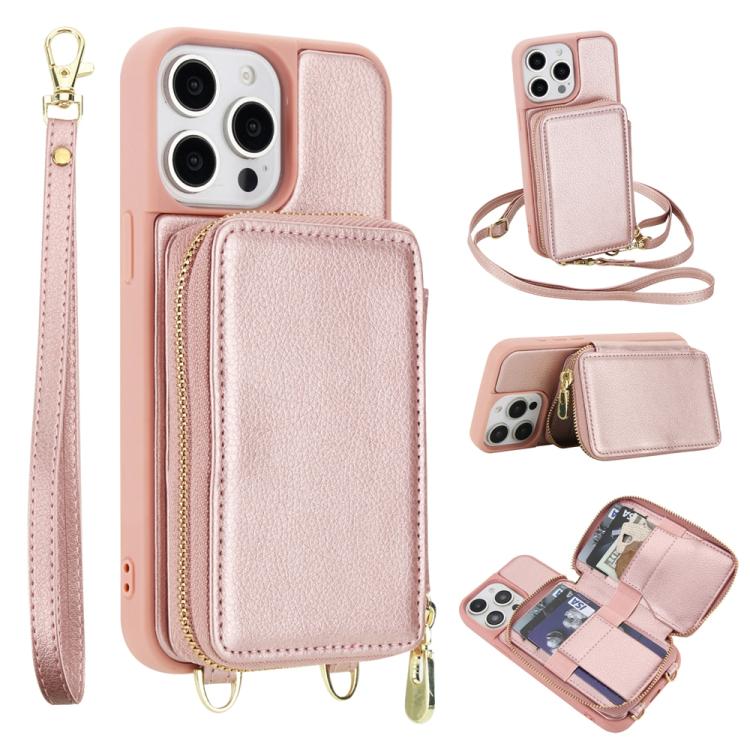 Crossbody Zipper RFID Card Bag Phone Case, For iPhone 17 Pro Max, For iPhone 17 Pro, For iPhone Air, For iPhone 15 Pro Max, For iPhone 15 Pro, For iPhone 15 Plus / 14 Plus