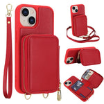 Crossbody Zipper RFID Card Bag Phone Case, For iPhone 17 Pro Max, For iPhone 17 Pro, For iPhone Air, For iPhone 15 Pro Max, For iPhone 15 Pro, For iPhone 15 Plus / 14 Plus