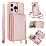 Crossbody Zipper RFID Card Bag Phone Case, For iPhone 15, For iPhone 14 / 13, For iPhone 14 Pro, For iPhone 14 Pro Max, For iPhone 13 Pro Max, For iPhone 13 Pro