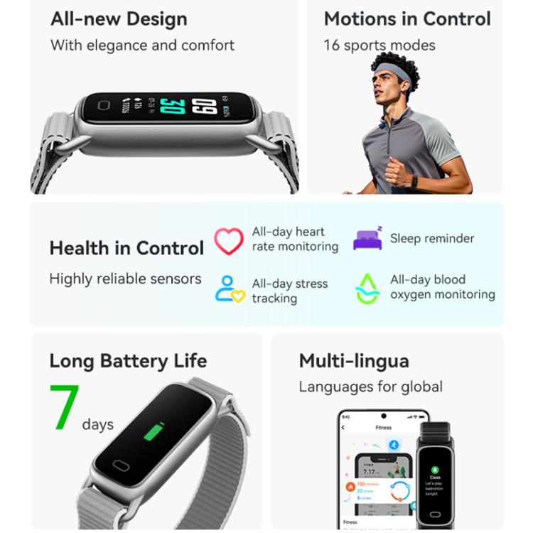GL1 0.96 inch TFT Screen Fitness Tracker Smart Wristband Support Heart Rate Monitoring