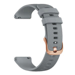 For Garmin Vivoactive 5 / Venu / Forerunner 165 xDfind Rose Gold Buckle Silicone Sport Watch Band, 18mm, 20mm, 22mm