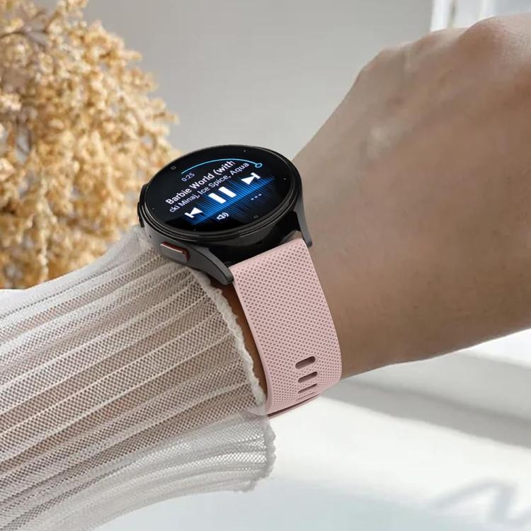 For Garmin Vivoactive 5 / Venu / Forerunner 165 xDfind Rose Gold Buckle Silicone Sport Watch Band, 18mm, 20mm, 22mm