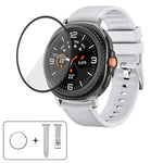 Silicone Leather Skin Watch Band with 3D Curved Film, For Samsung Galaxy Watch8 Classic 46mm, For Samsung Galaxy Watch8 44mm, For Samsung Galaxy Watch8 40mm