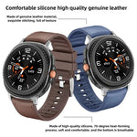 Silicone Leather Skin Watch Band with 3D Curved Film, For Samsung Galaxy Watch8 Classic 46mm, For Samsung Galaxy Watch8 44mm, For Samsung Galaxy Watch8 40mm