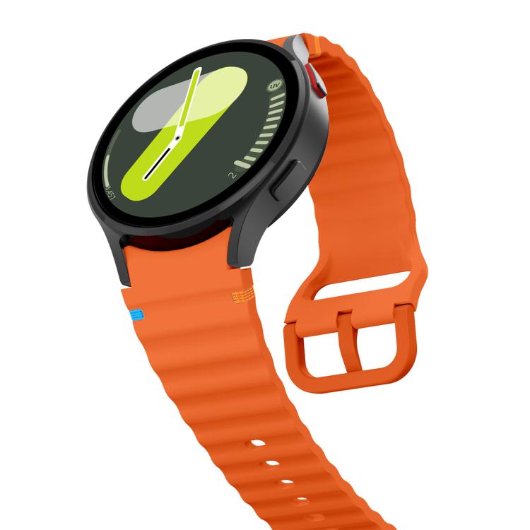 Wave Stitching Silicone Watch Band with 3D Curved Film, For Samsung Galaxy Watch FE 40mm, For Samsung Galaxy Watch7 44mm, For Samsung Galaxy Watch7 40mm, For Samsung Galaxy Watch6 Classic 47mm