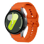 Wave Stitching Silicone Watch Band with 3D Curved Film, For Samsung Galaxy Watch6 44mm, For Samsung Galaxy Watch6 40mm, For Samsung Galaxy Watch6 Classic 43mm, For Samsung Galaxy Watch5 44mm