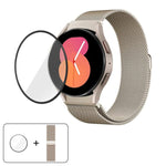 Milanese Magnetic Stainless Steel Watch Band with 3D Curved Film, For Samsung Galaxy Watch6 Classic 43mm, For Samsung Galaxy Watch5 44mm, For Samsung Galaxy Watch5 Pro 45mm, For Samsung Galaxy Watch5 40mm, For Samsung Galaxy Watch4 44mm                ...