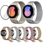 Milanese Magnetic Stainless Steel Watch Band with 3D Curved Film, For Samsung Galaxy Watch FE 40mm, For Samsung Galaxy Watch7 44mm, For Samsung Galaxy Watch7 40mm, For Samsung Galaxy Watch6 Classic 47mm, For Samsung Galaxy Watch6 44mm                  ...