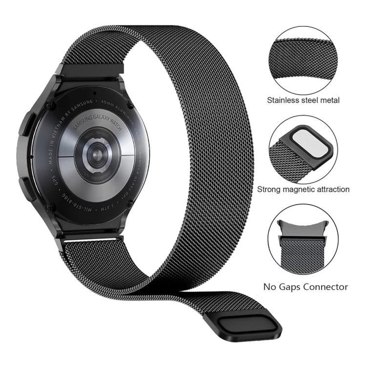 Milanese Magnetic Stainless Steel Watch Band with 3D Curved Film, For Samsung Galaxy Watch FE 40mm, For Samsung Galaxy Watch7 44mm, For Samsung Galaxy Watch7 40mm, For Samsung Galaxy Watch6 Classic 47mm, For Samsung Galaxy Watch6 44mm                  ...
