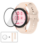 Plain Stitching Silicone Watch Band with 3D Curved Film, For Samsung Galaxy Watch FE 40mm, For Samsung Galaxy Watch7 44mm, For Samsung Galaxy Watch7 40mm, For Samsung Galaxy Watch6 Classic 47mm