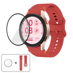 Plain Stitching Silicone Watch Band with 3D Curved Film, For Samsung Galaxy Watch5 Pro 45mm, For Samsung Galaxy Watch5 40mm, For Samsung Galaxy Watch4 44mm, For Samsung Galaxy Watch4 40mm