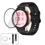 Plain Stitching Silicone Watch Band with 3D Curved Film, For Samsung Galaxy Watch5 Pro 45mm, For Samsung Galaxy Watch5 40mm, For Samsung Galaxy Watch4 44mm, For Samsung Galaxy Watch4 40mm