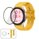 Plain Stitching Silicone Watch Band with 3D Curved Film, For Samsung Galaxy Watch4 Classic 46mm, For Samsung Galaxy Watch4 Classic 42mm, For Samsung Galaxy Watch5 Active 40mm, For Samsung Galaxy Watch5 Active 44mm