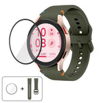 Plain Stitching Silicone Watch Band with 3D Curved Film, For Samsung Galaxy Watch4 Classic 46mm, For Samsung Galaxy Watch4 Classic 42mm, For Samsung Galaxy Watch5 Active 40mm, For Samsung Galaxy Watch5 Active 44mm