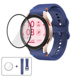 Plain Stitching Silicone Watch Band with 3D Curved Film, For Samsung Galaxy Watch4 Classic 46mm, For Samsung Galaxy Watch4 Classic 42mm, For Samsung Galaxy Watch5 Active 40mm, For Samsung Galaxy Watch5 Active 44mm