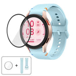 Plain Stitching Silicone Watch Band with 3D Curved Film, For Samsung Galaxy Watch4 Active 40mm, For Samsung Galaxy Watch4 Active 44mm