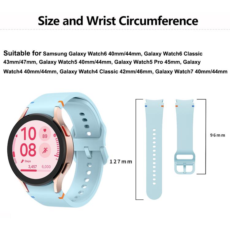 Plain Stitching Silicone Watch Band with 3D Curved Film, For Samsung Galaxy Watch4 Classic 46mm, For Samsung Galaxy Watch4 Classic 42mm, For Samsung Galaxy Watch5 Active 40mm, For Samsung Galaxy Watch5 Active 44mm
