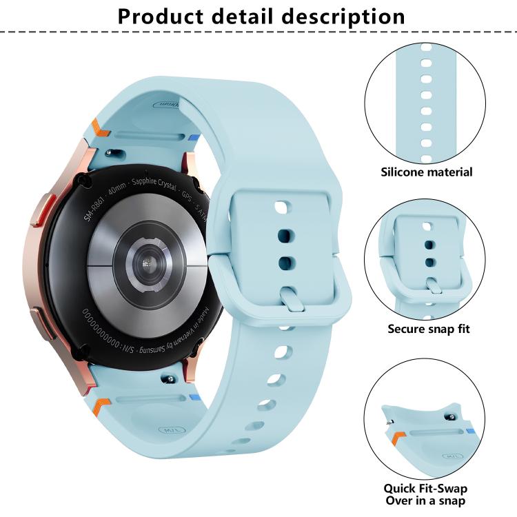 Plain Stitching Silicone Watch Band with 3D Curved Film, For Samsung Galaxy Watch4 Classic 46mm, For Samsung Galaxy Watch4 Classic 42mm, For Samsung Galaxy Watch5 Active 40mm, For Samsung Galaxy Watch5 Active 44mm
