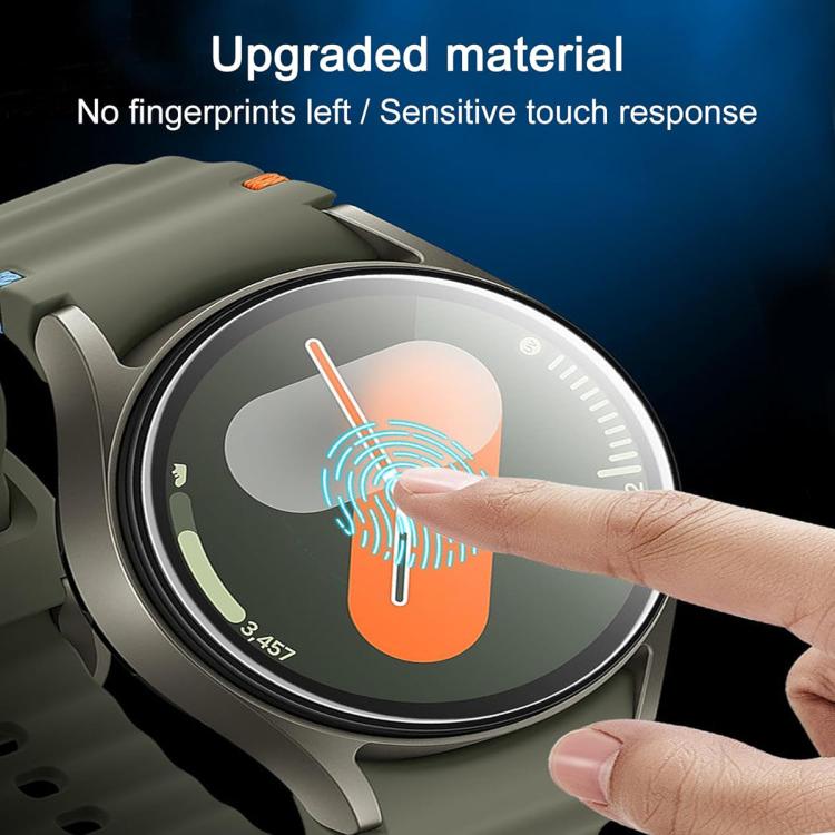 Plain Stitching Silicone Watch Band with 3D Curved Film, For Samsung Galaxy Watch FE 40mm, For Samsung Galaxy Watch7 44mm, For Samsung Galaxy Watch7 40mm, For Samsung Galaxy Watch6 Classic 47mm