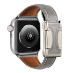 Magnetic Buckle Small Waist Plain Genuine Leather Watch Band, For Apple Watch 46mm / 49mm / 45mm / 44mm, For Apple Watch 42mm / 41mm / 40mm / 38mm