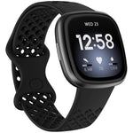 xDfind Breathable Holes Solid Color Silicone Watch Band For Fitbit Versa 3 / Sense, S, L
