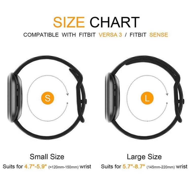 xDfind Breathable Holes Solid Color Silicone Watch Band For Fitbit Versa 3 / Sense, S, L