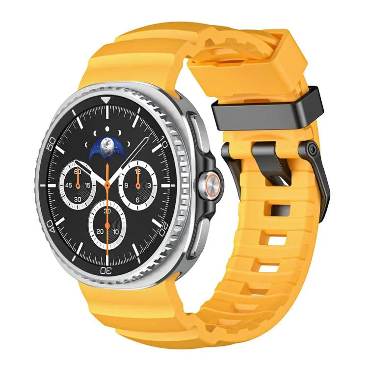 Wild Path Black Buckle Silicone Watch Band, For Samsung Galaxy Watch8 / Watch8 Classic