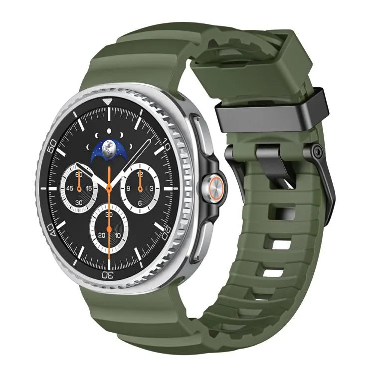 Wild Path Black Buckle Silicone Watch Band, For Samsung Galaxy Watch8 / Watch8 Classic