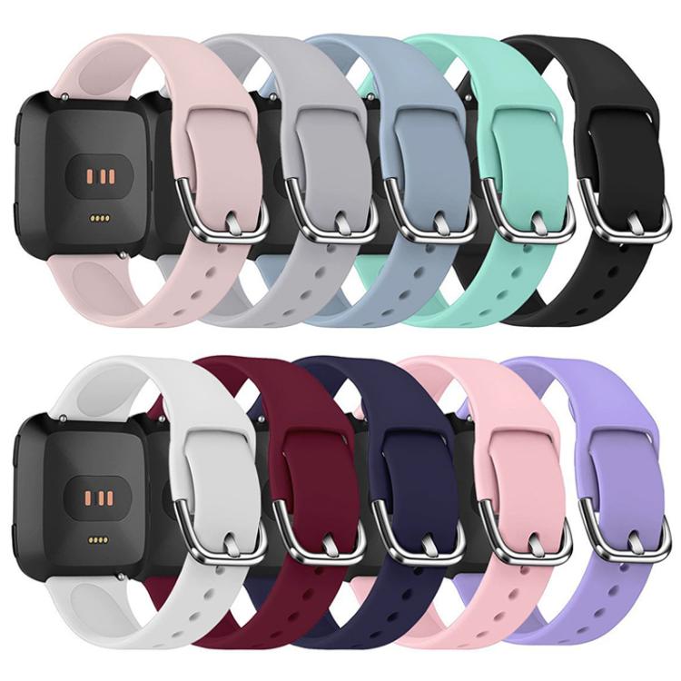 For Fitbit Versa 2 / Versa / Versa Lite xDfind Reverse Buckle Solid Color Silicone Watch Band, S, L