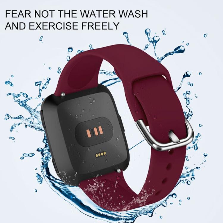 For Fitbit Versa 2 / Versa / Versa Lite xDfind Reverse Buckle Solid Color Silicone Watch Band, S, L