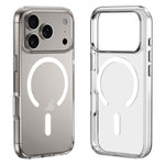ZGA Magsafe Metal Buttons Clear PC Hybrid TPU Phone Case, For iPhone 17 Pro Max, For iPhone 17 Pro, For iPhone 17