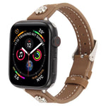 Rivet Camellia Skin Feel Microfiber Leather Watch Band, For Apple Watch 46mm / 49mm / 45mm / 44mm, For Apple Watch 42mm / 41mm / 40mm / 38mm