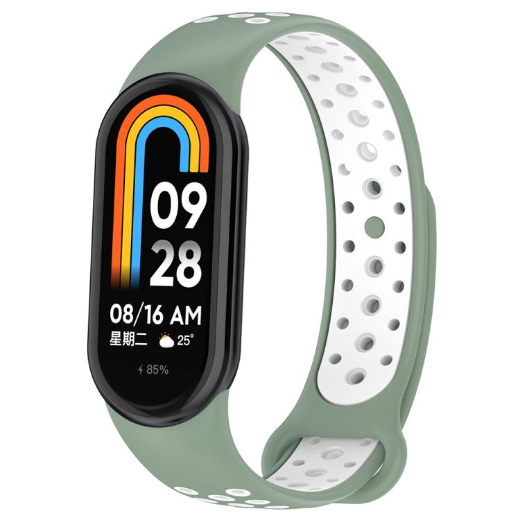 xDfind Reverse Buckle Two Color Silicone Sports Watch Band, For Xiaomi Smart Band 10 / 9 / 8