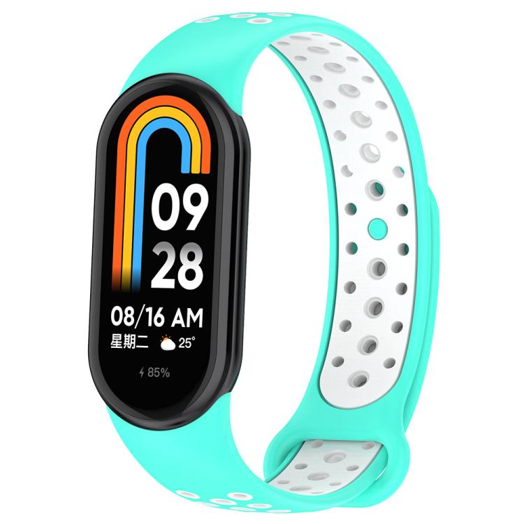 xDfind Reverse Buckle Two Color Silicone Sports Watch Band, For Xiaomi Smart Band 10 / 9 / 8