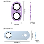 XDcase Armor Full-Coverage Frosted Metal Camera Lens Ring Film, For iPhone 17