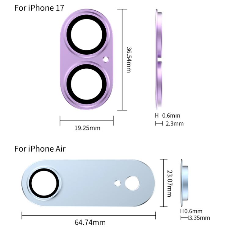 XDcase Armor Full-Coverage Frosted Metal Camera Lens Ring Film, For iPhone 17