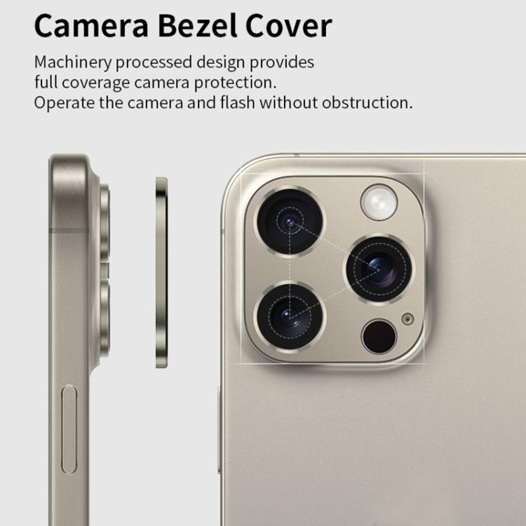 XDcase Titanium Alloy Hollow Camera Lens Protector, For iPhone 15 / 15 Plus