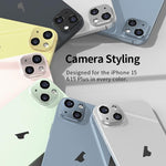 XDcase Titanium Alloy Hollow Camera Lens Protector, For iPhone 15 / 15 Plus