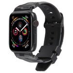 xDfind Black Connector Camouflage Print Silicone Watch Band, For Apple Watch 42 / 44 / 45 / 46 / 49mm, For Apple Watch 38 / 40 / 41 / S10 42mm