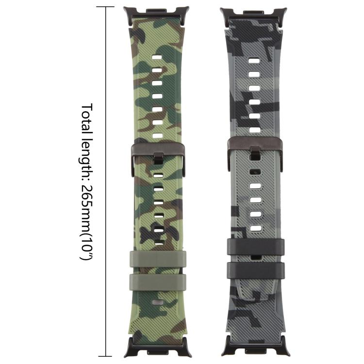 xDfind Black Connector Camouflage Print Silicone Watch Band, For Samsung Galaxy Watch Ultra / Ultra 2025, For Samsung Galaxy Watch8 / Watch8 Classic