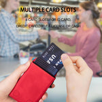 BFK29 Prismatic Embossed MagSafe Magnetic Leather Card Bag