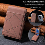 BFK32 Embossed Prismatic MagSafe Magnetic Leather Card Bag