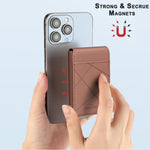 BFK32 Embossed Prismatic MagSafe Magnetic Leather Card Bag