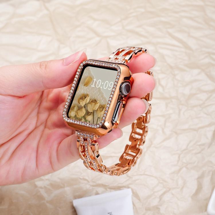 xDfind Flowing Swirls Diamond Metal Watch Band, For Apple Watch 42 / 44 / 45 / 46 / 49mm, For Apple Watch 38 / 40 / 41 / S11 42mm